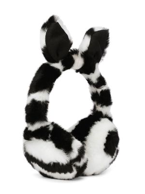 Dolce & Gabbana Kids zebra-print faux-fur earmuffs - White