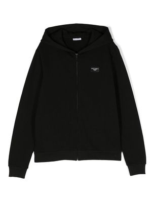 Dolce & Gabbana Kids zip-up cotton hoodie - Black