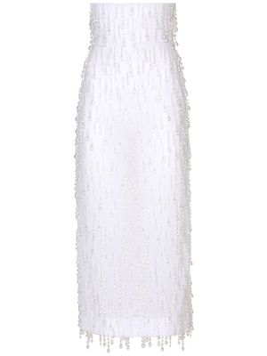 Dolce & Gabbana KIM DOLCE&GABBANA bead-embellished sheer skirt - White