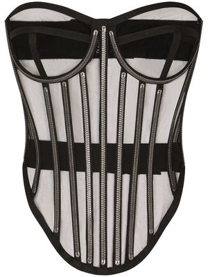 Dolce & Gabbana KIM DOLCE&GABBANA crystal-embellished bustier-style bodysuit - Black