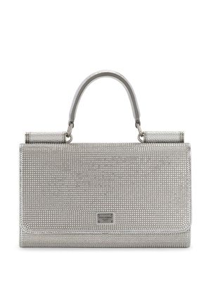 Dolce & Gabbana KIM DOLCE&GABBANA crystal-embellished logo mini bag - Silver