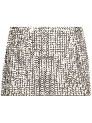 Dolce & Gabbana KIM DOLCE&GABBANA crystal-embellished mini skirt - Silver