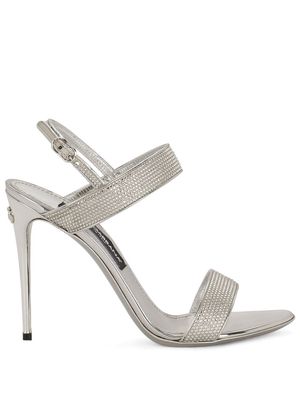 Dolce & Gabbana KIM DOLCE&GABBANA crystal-embellished slingback sandals - Silver
