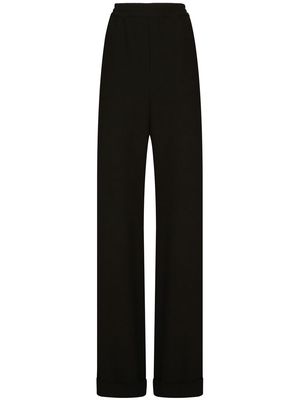 Dolce & Gabbana KIM DOLCE&GABBANA elasticated waist virgin-wool trousers - Black