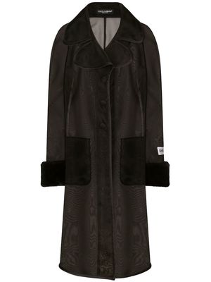 Dolce & Gabbana KIM DOLCE&GABBANA faux-fur trim sheer coat - Black