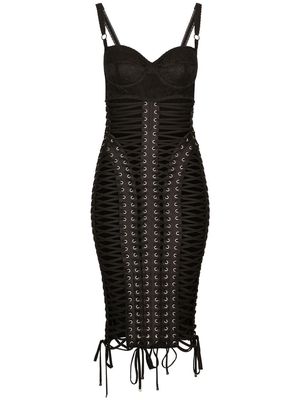 Dolce & Gabbana KIM DOLCE&GABBANA lace-up detailing dress - Black
