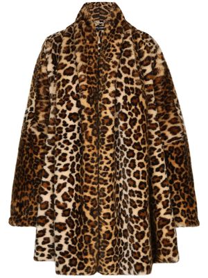 Dolce & Gabbana KIM DOLCE&GABBANA leopard-print faux-fur cape - Brown
