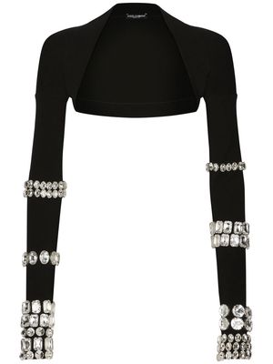 Dolce & Gabbana KIM DOLCE&GABBANA Milano-rib embellished shrug - Black