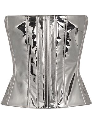 Dolce & Gabbana KIM DOLCE&GABBANA satin corset top - Silver