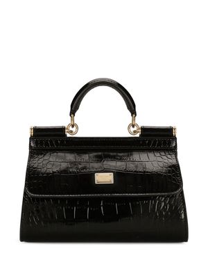 Dolce & Gabbana KIM DOLCE&GABBANA Sicily crocodile-embossed bag - Black