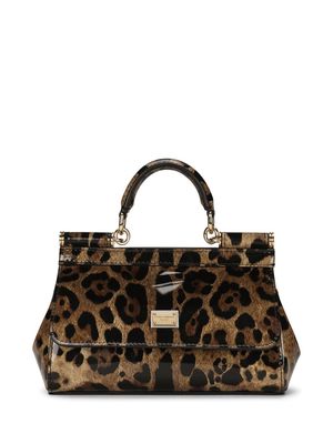 Dolce & Gabbana KIM DOLCE&GABBANA Sicily leopard-print bag - Brown