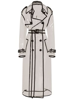 Dolce & Gabbana KIM DOLCE&GABBANA transparent-design long coat - Black