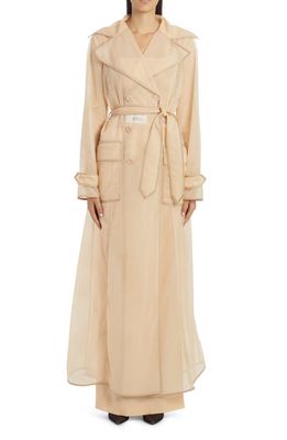 Dolce & Gabbana Kim Double Breasted Marquisette Trench Coat in Light Pink