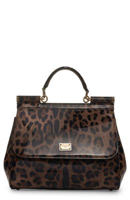 Dolce & Gabbana Kim Sicily Leopard Print Handbag in Leo Print Calf Hair