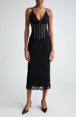 Dolce & Gabbana Lace Corset Dress in Nero