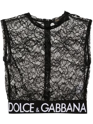 Dolce & Gabbana lace crop top - Black