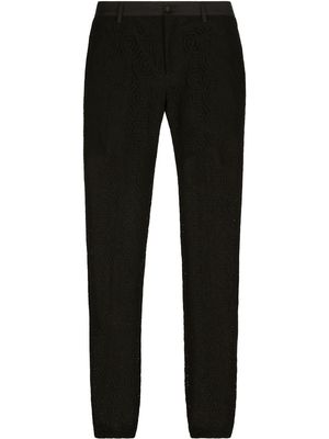 Dolce & Gabbana lace straight-leg trousers - Black