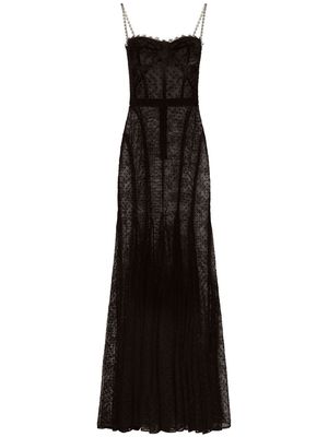 Dolce & Gabbana lace-trim corset maxi dress - Black