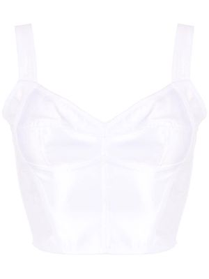 Dolce & Gabbana lace-trim corset top - White