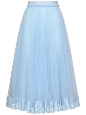 Dolce & Gabbana lace-trim flared midi skirt - Blue