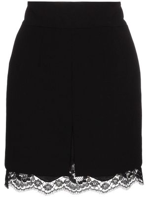 Dolce & Gabbana lace-trim wool miniskirt - Black