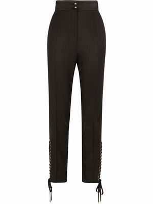 Dolce & Gabbana lace-up twill trousers - Black