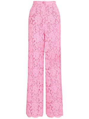 Dolce & Gabbana lace wide-leg trousers - Pink