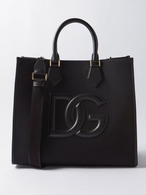 Dolce & Gabbana - Large Leather-trim Canvas Tote Bag - Mens - Black