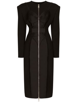 Dolce & Gabbana layered corset-detail coat - Black