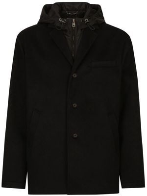 Dolce & Gabbana layered hooded jacket - Black