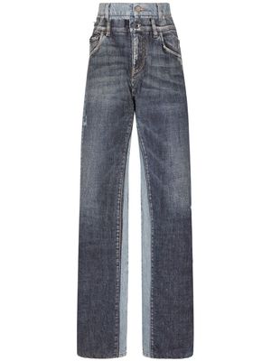 Dolce & Gabbana layered two-tone jeans - Blue