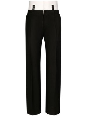 Dolce & Gabbana layered-waist virgin-wool trousers - Black