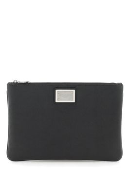 Dolce & Gabbana Leather & Nylon Pouch