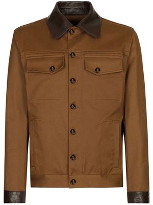 Dolce & Gabbana Leather-detailing jacket - Brown