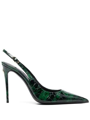 Dolce & Gabbana leather slingback pumps - Green