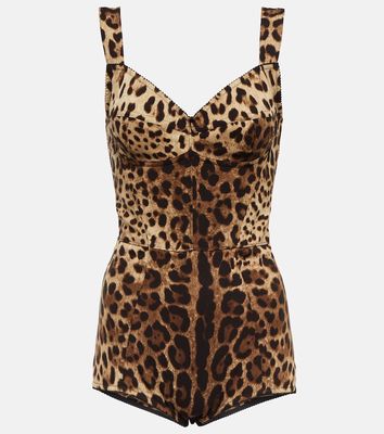 Dolce & Gabbana Leopard-print corset bodysuit