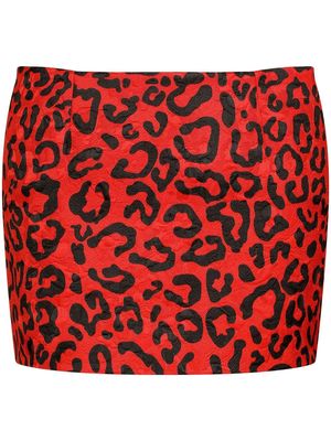 Dolce & Gabbana leopard-print mini skirt - Red