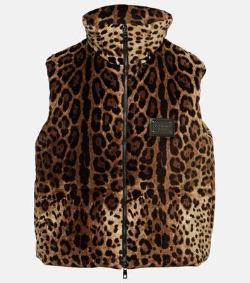 Dolce & Gabbana Leopard-print puffer vest