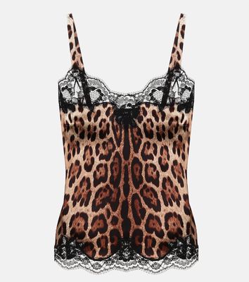 Dolce & Gabbana Leopard-print silk-blend camisole