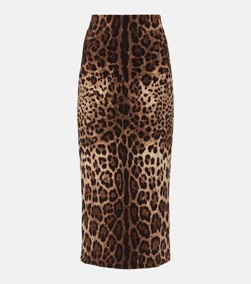Dolce & Gabbana Leopard-print wool pencil skirt