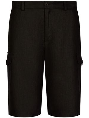 Dolce & Gabbana linen Bermuda shorts - Black