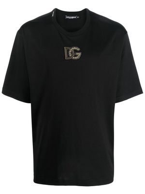 Dolce & Gabbana logo-appliqué cotton T-shirt - Black