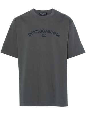 Dolce & Gabbana logo-appliqué cotton T-shirt - Grey