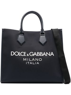 Dolce & Gabbana logo-appliqué tote bag - Blue