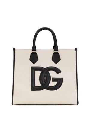 Dolce & Gabbana logo-appliqué tote bag - Neutrals