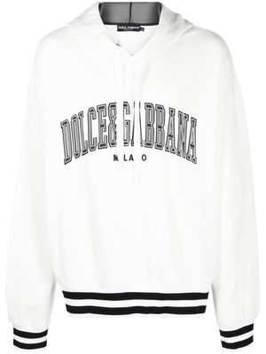 Dolce & Gabbana logo-appliqué varsity hoodie - White