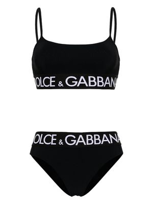 Dolce & Gabbana logo-band bralette bikini - Black