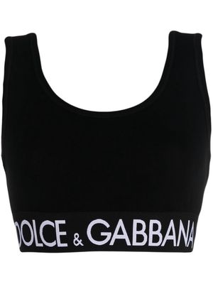 Dolce & Gabbana logo-band cropped tank top - Black