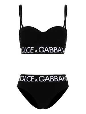 Dolce & Gabbana logo-band half-cup bikini - Black