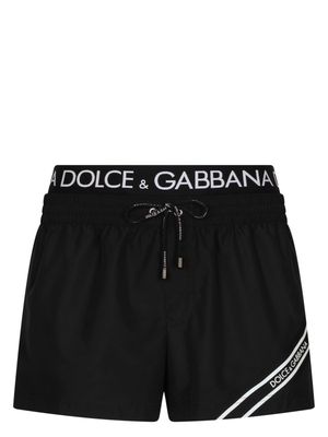 Dolce & Gabbana logo-band swim shorts - Black